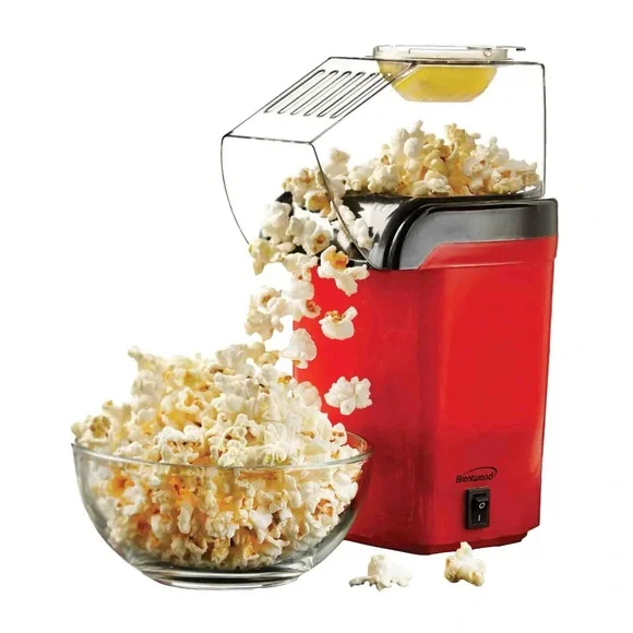 BRENTWOOD PC-486R 8-CUP HOT AIR POPCORN MAKER, RED - Picture 1 of 13